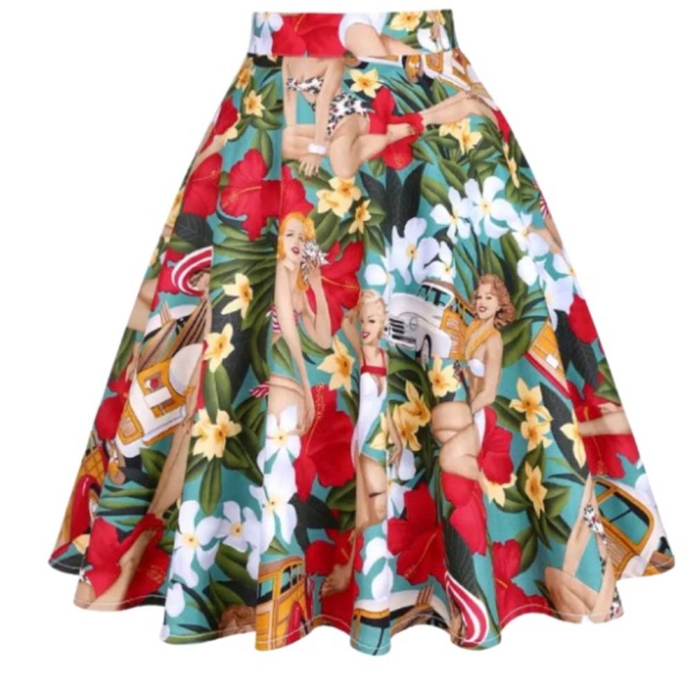 Pinup Hawaiian theme 🏝 vintage  pinup skirt